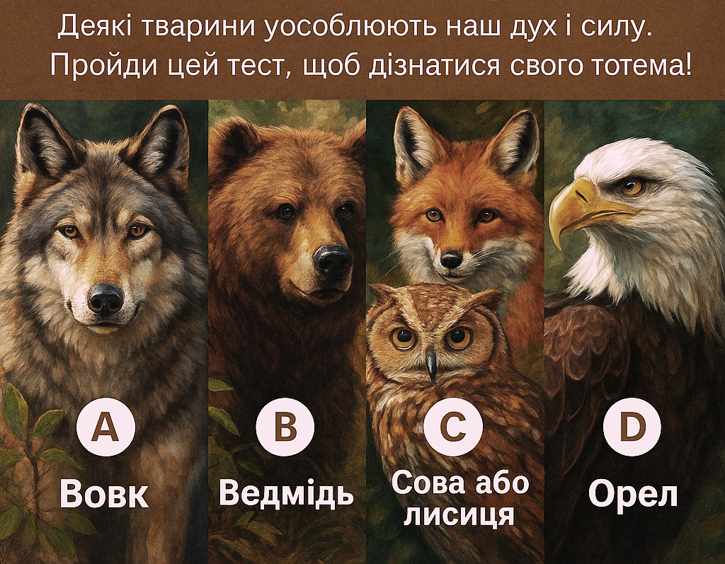 🪶 Тест: Яка твоя тотемна тварина?