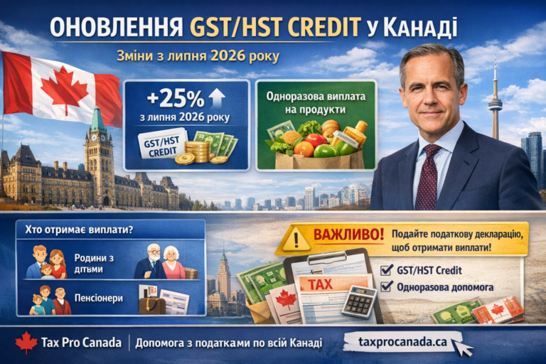 GST/HST Credit 2026 у Канаді – підвищення виплат і нова допомога