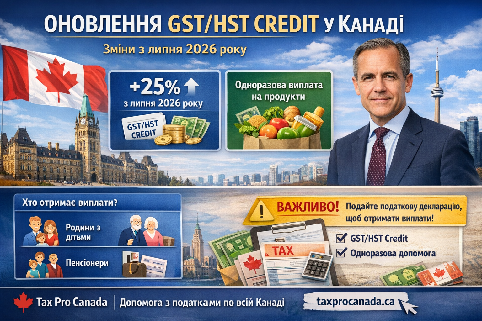 GST/HST Credit 2026 у Канаді – підвищення виплат і нова допомога